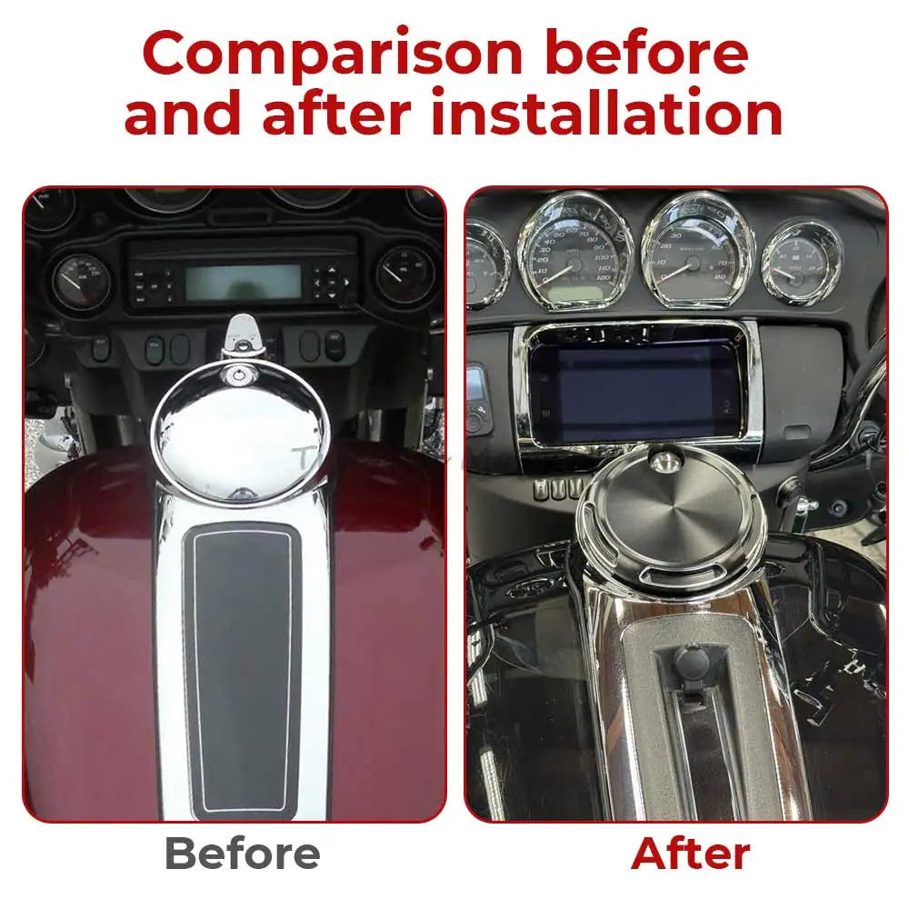 For Harley Touring 2008-2024 Street Glide Electra Glide Ultra Limited Motorcycle Fuel Tank Console Door Cap Aluminum Accessories