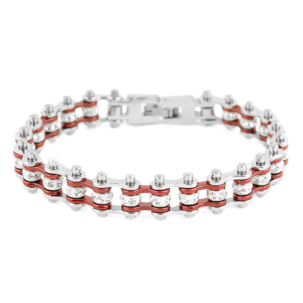 SK2014 Mini Size Two Tone Silver Candy Red With White
