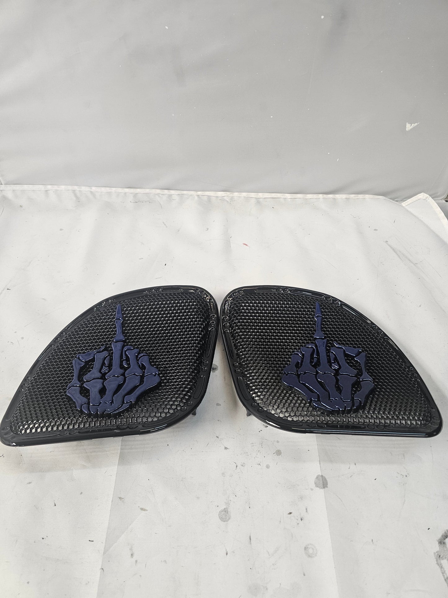 98-2024 Road Glide 3D middle finger speakers grill covers set