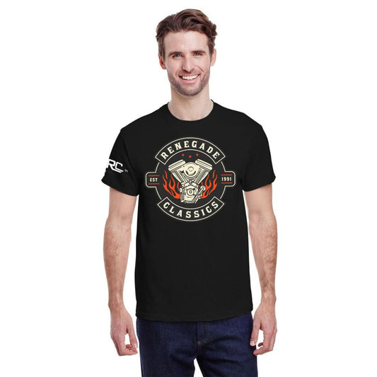 RC Rocker Vintage Black Mens Motorcycle T-Shirt