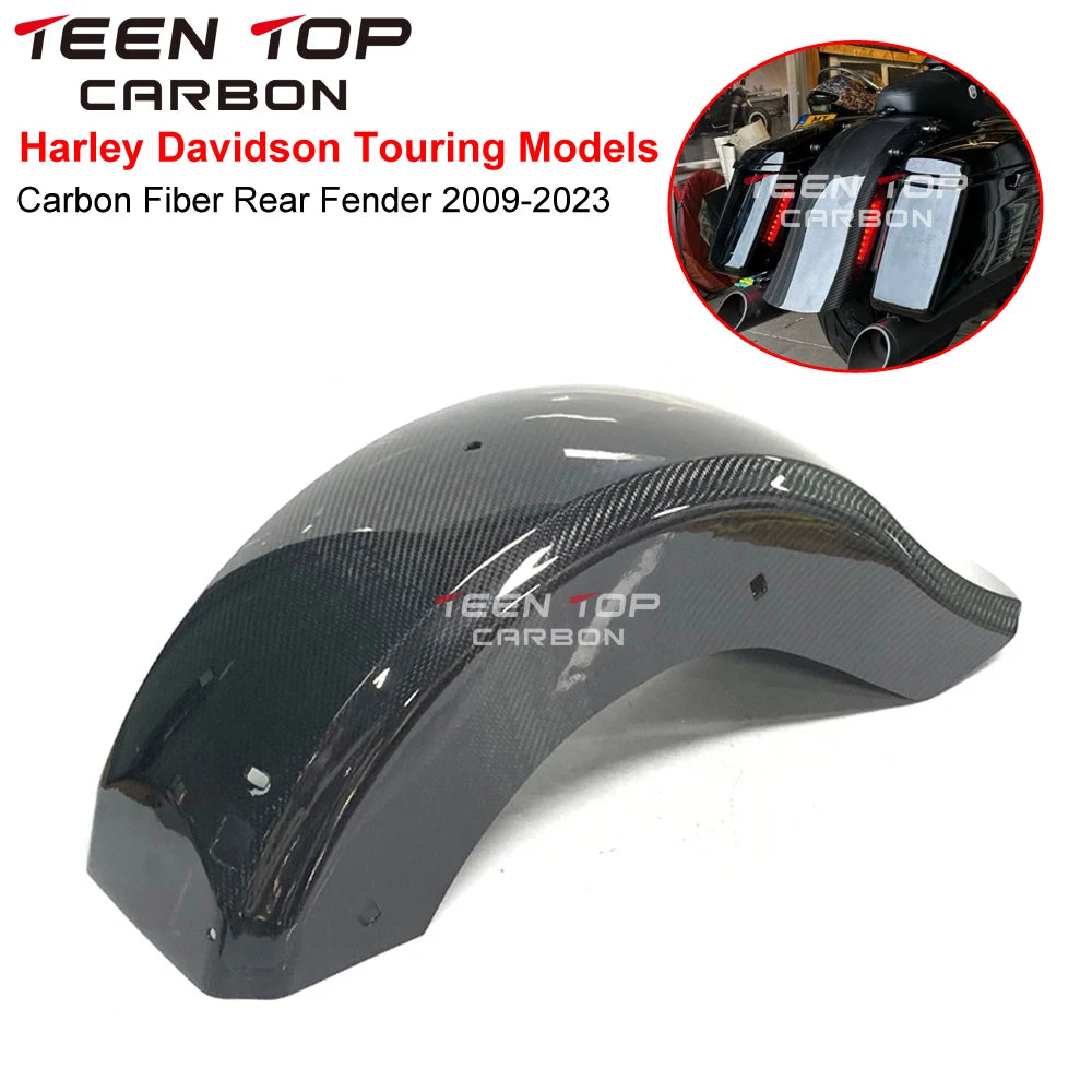 For Harley Davidson Touring Models Rear Fender 2009-2023 Motorcycle Twill Carbon Fiber Mud Protector Fairing Parts Road Glide