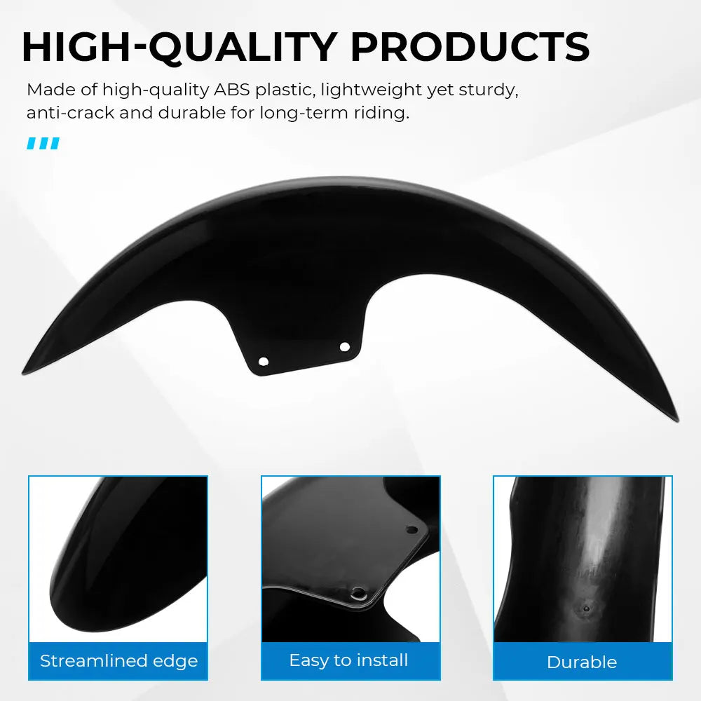 1PC 21" Mid-Length Front Fender Motorcycle ABS Plastic Glossy Black For Harley-Davidson Touring Road Glide CVO FLTRXSE 2023-2025