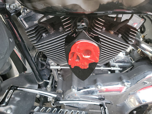 3D twisted skull Harley horn cover