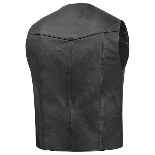 Men's Plain Side Economy Vest - Black