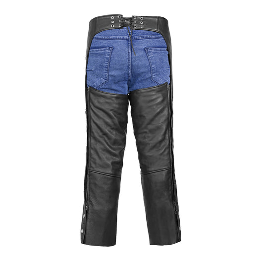 Leather Guard Unisex leather motorcycle chaps - Black