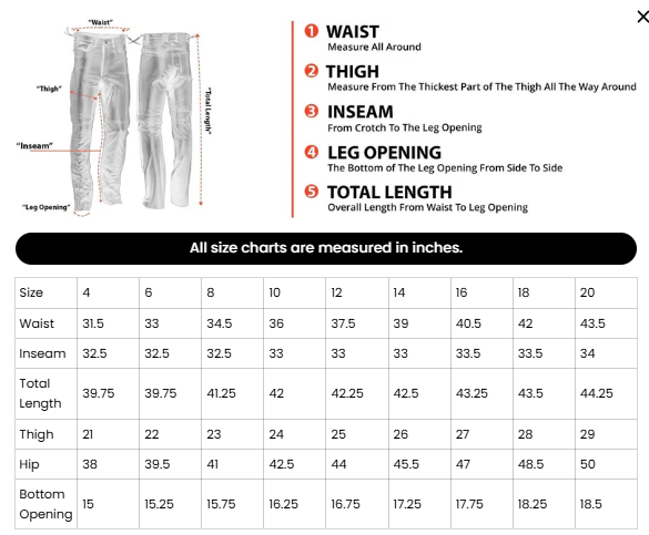 Women's Classic 5 Pocket Black Casual Motorcycle Leather Pants