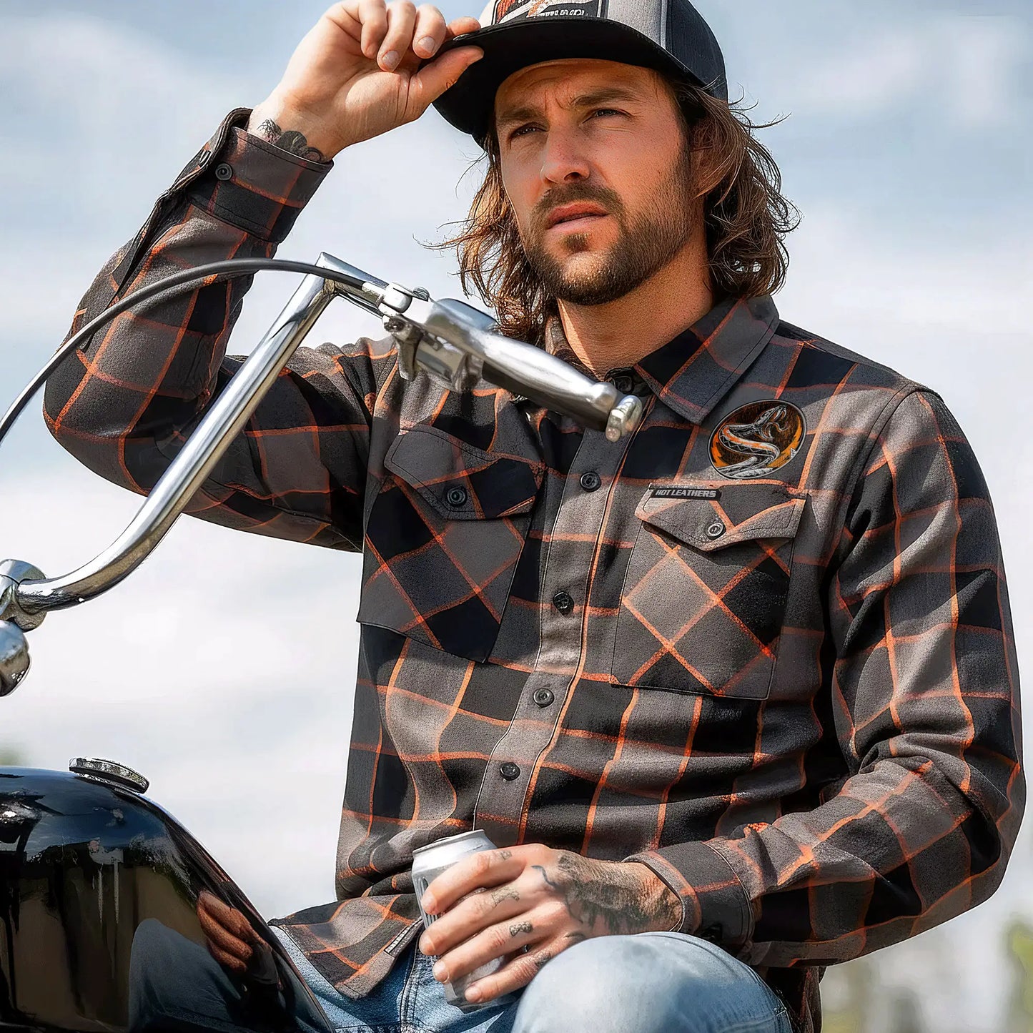 Hot Leathers FLM2111 Men's 'Rattler' Flannel Long Sleeve Shirt