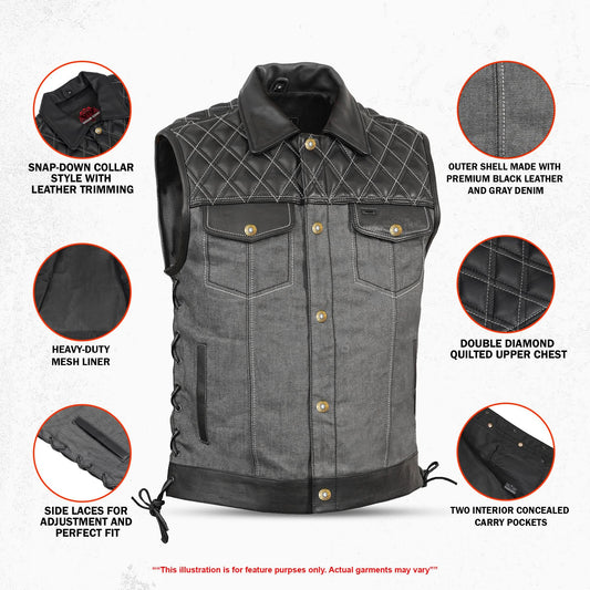 Dark Venture Men’s Leather Vest