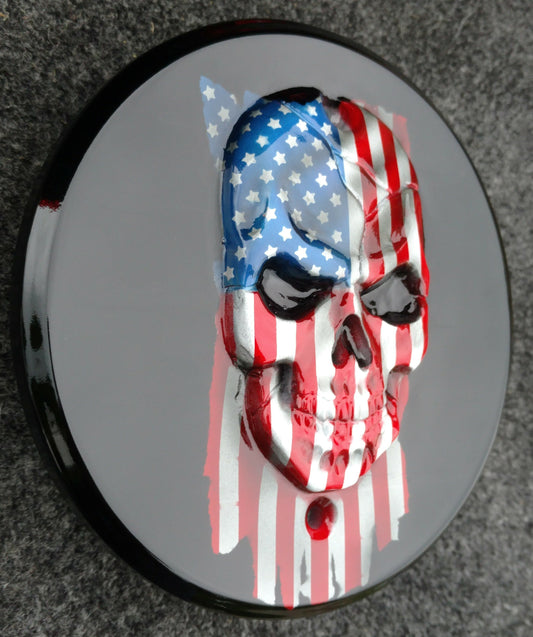 3D Skull with American flag gloss black background Victory/INDIAN primary Cover