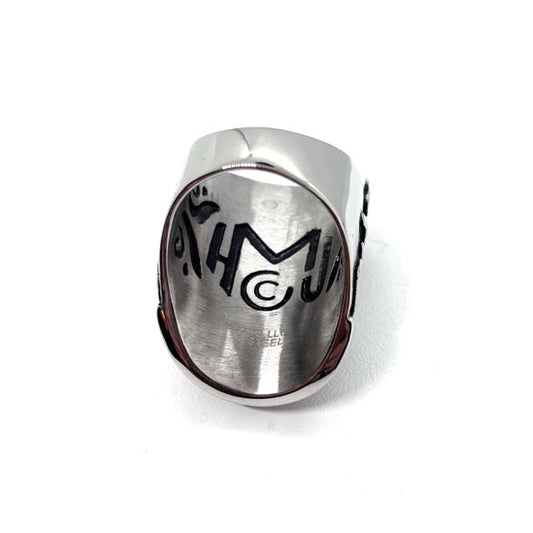 SK1745 Ladies Big Crystal Fancy Design Ring Stainless Steel Motorcycle Jewelry Size 6-12
