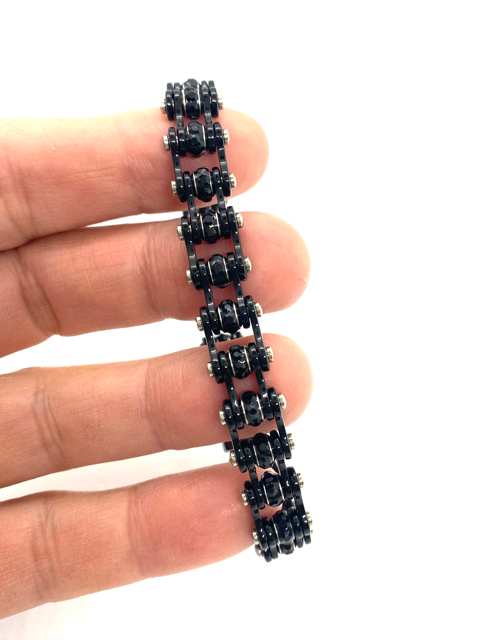 SK2802 Mini Size Black with black crystal center -