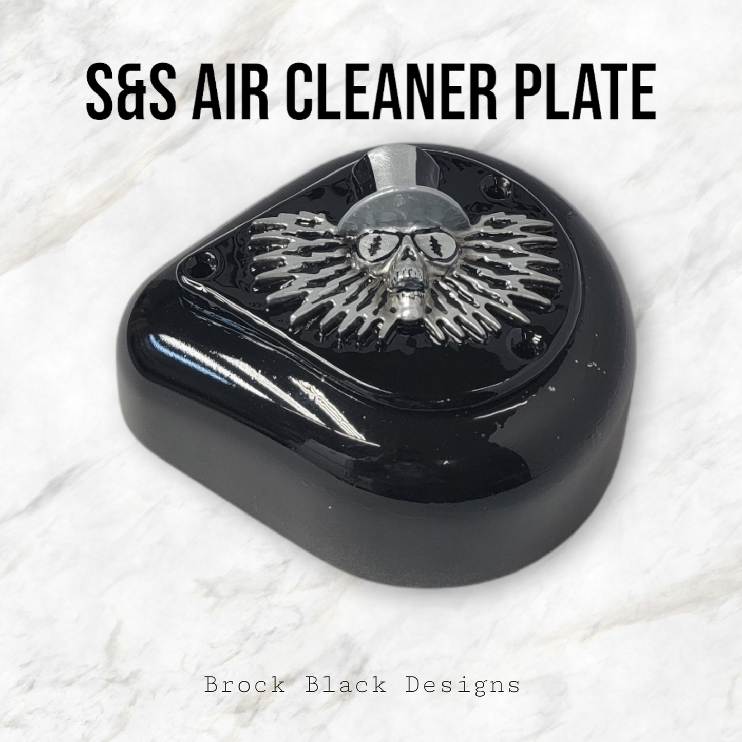 S&S teardrop 3 hole air cleaner cover plate Uncle Sam
