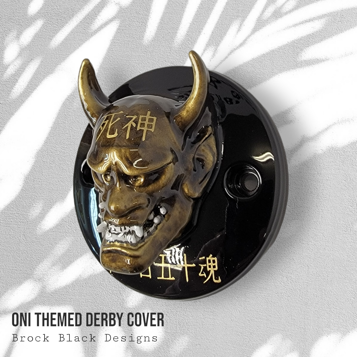 Oni themed Harley derby cover