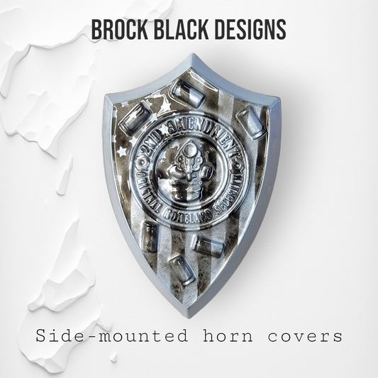 Custom horn cover with 2nd amendment theme