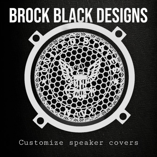 97-25+ Harley inner Touring 3D Navy speakers grill covers set