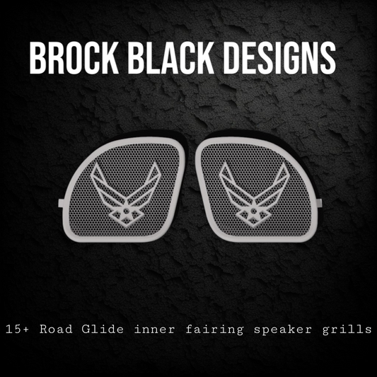 98-2024 Road Glide 3D Air Force speakers grill covers set