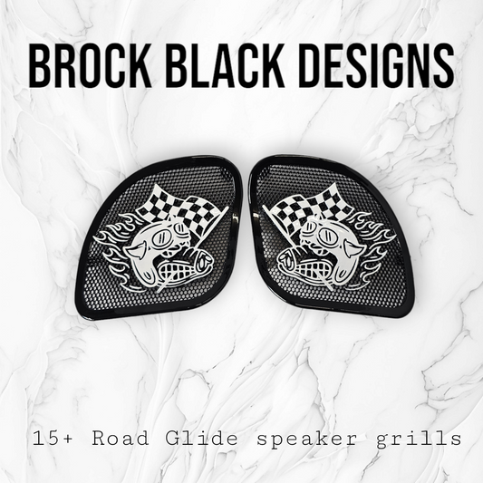 98-2024 Road Glide 3D Fast Johnny speakers grill covers set