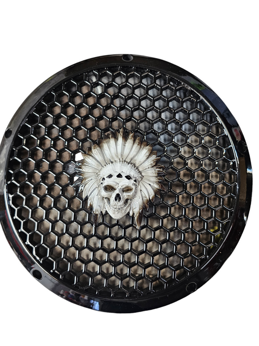 A set of bag Skull Warbonnet speakers grill covers