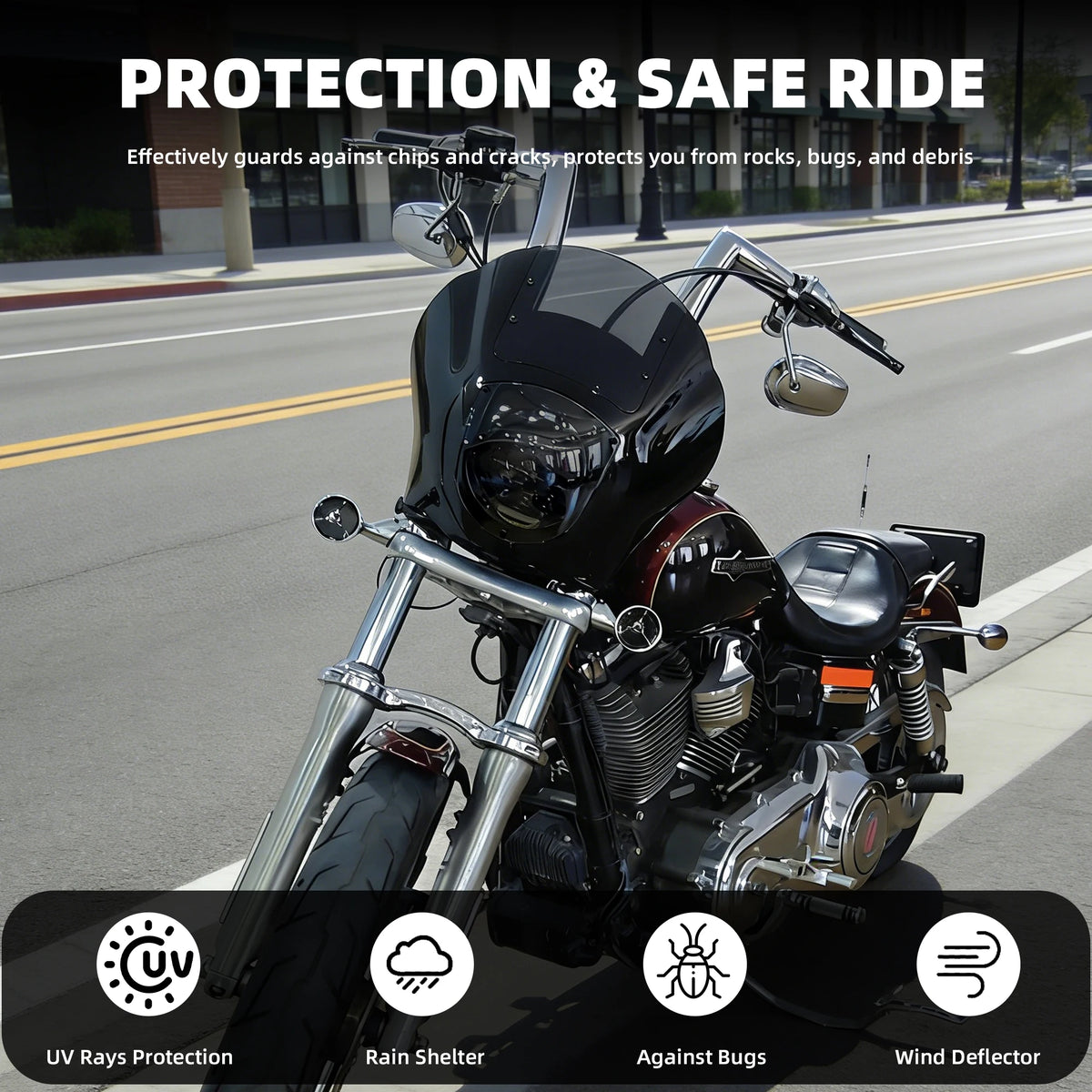 Quarter Fairing Clear Smoke Windshield Come With New Quick Release Brackets For Harley Davidson Dyna 2006-2017