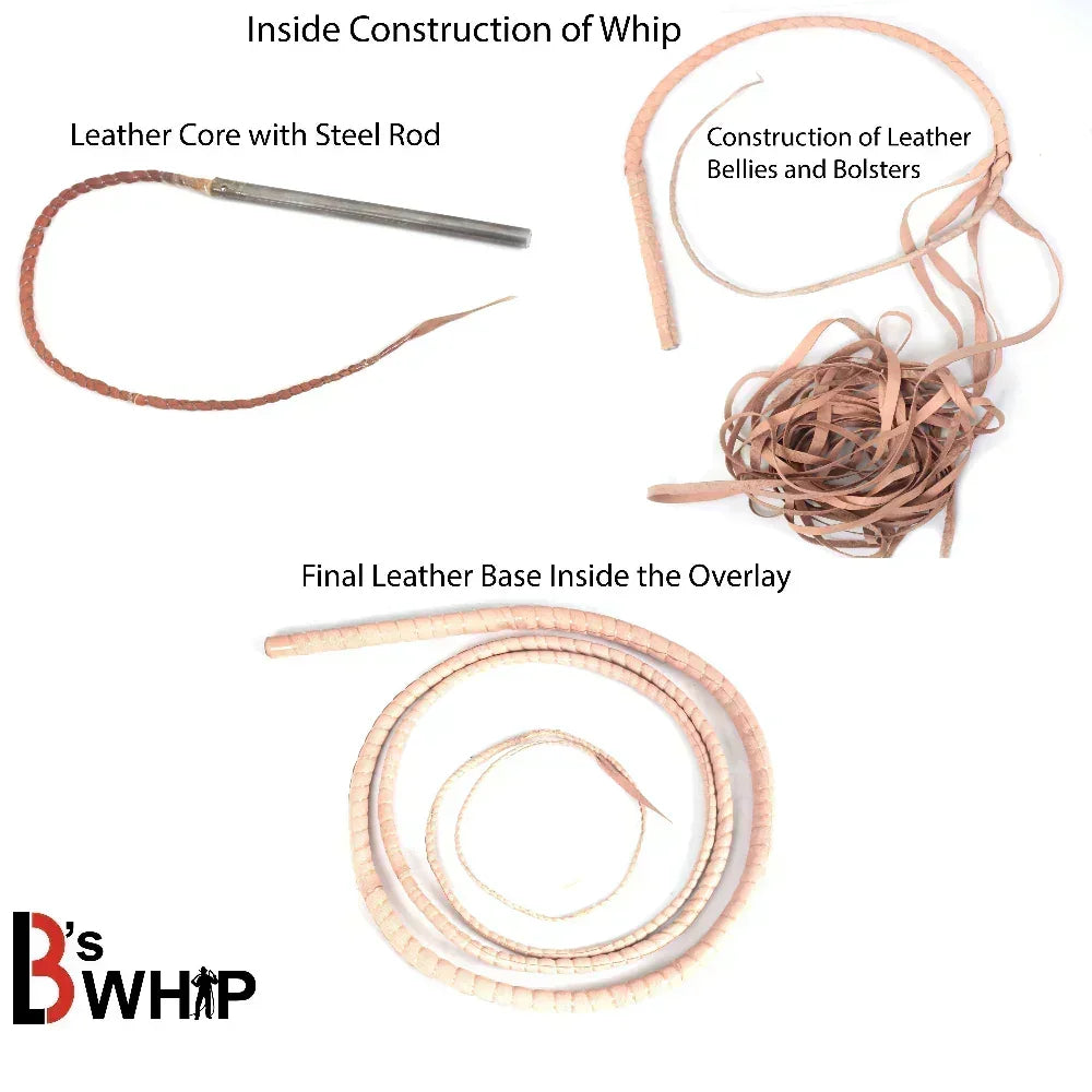 Dark Brown Kangaroo Leather Bullwhip – 6 ft, 8 ft, 10 ft, 12 ft, 14 ft & 16 ft (Indiana Jones Style)