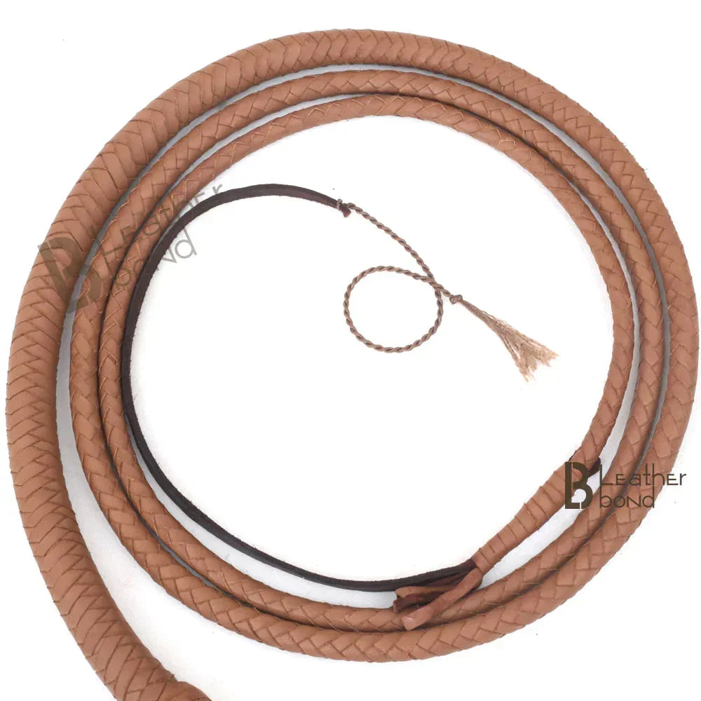 Indiana Jones Style Tan Leather Bullwhip (4ft – 12ft) – Handmade Cowhide
