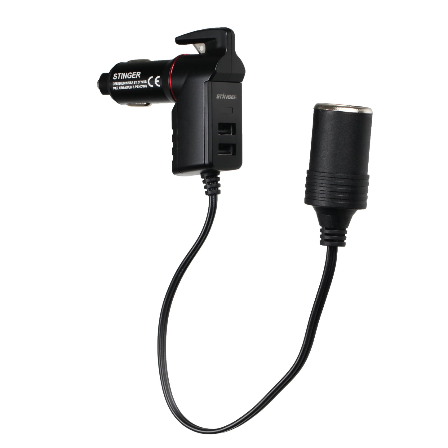USB Car Charger Emergency Tool With Single Cigarette Lighter Connection