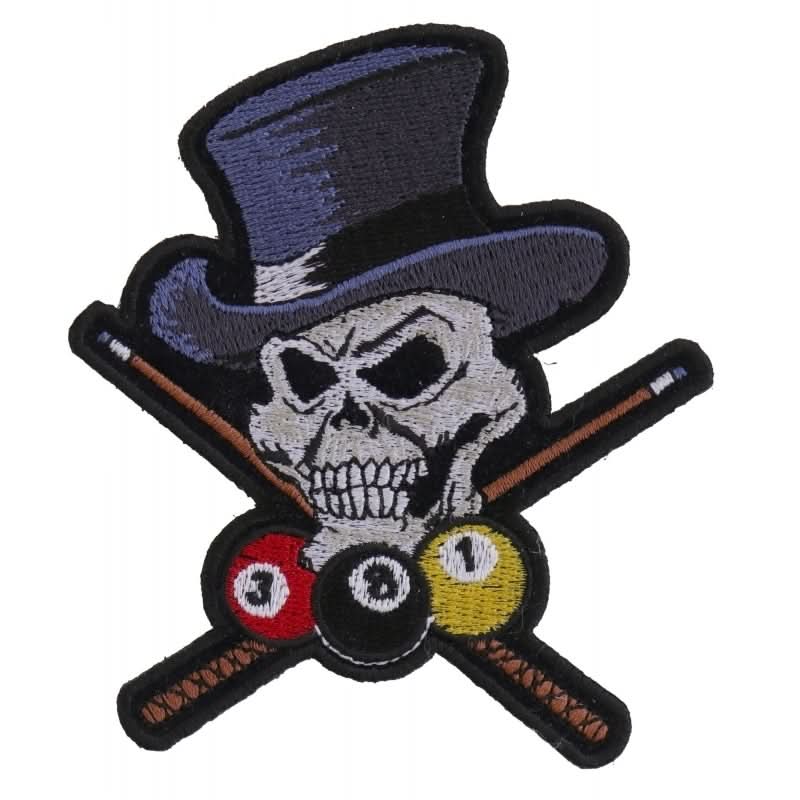 P632 Pool Shark Skull Small Patch