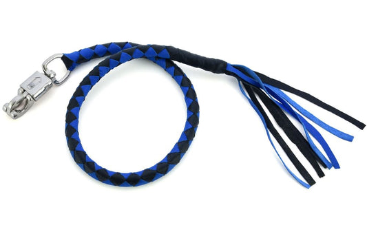 GBW25 Leather Biker Whip-Blue/Black