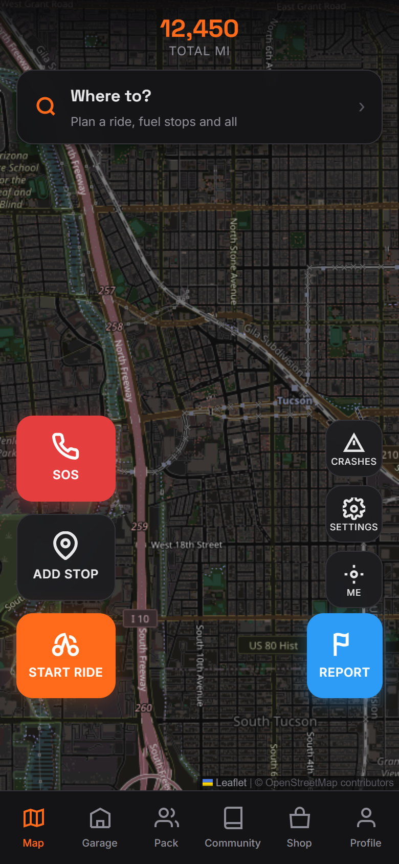 Saved Routes in The Ride app