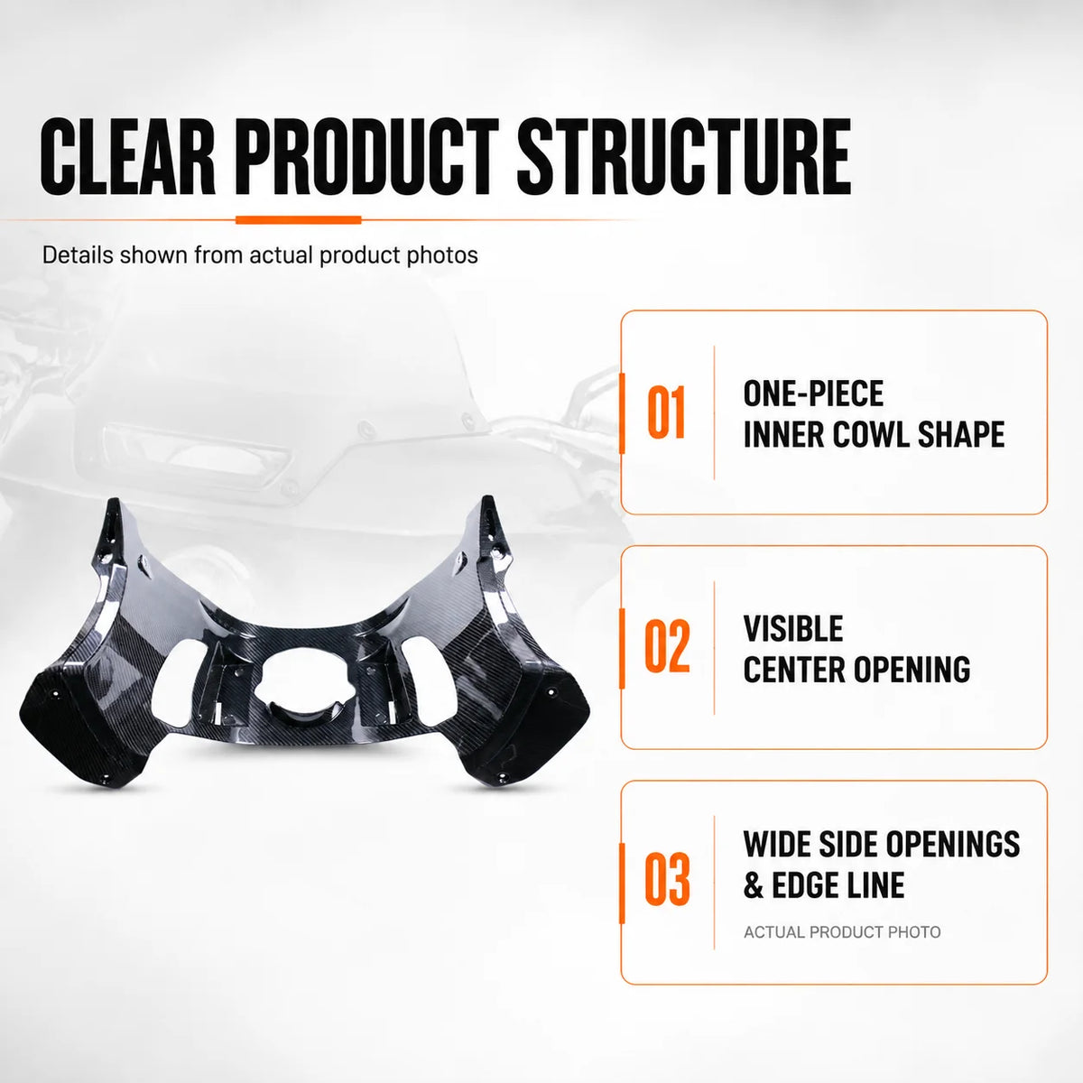 Front Inner Fairing Cover Carbon Fiber Cowl Panel Trim for Harley Low Rider S ST FXLRST 2022-2025 Motorcycle Accessories