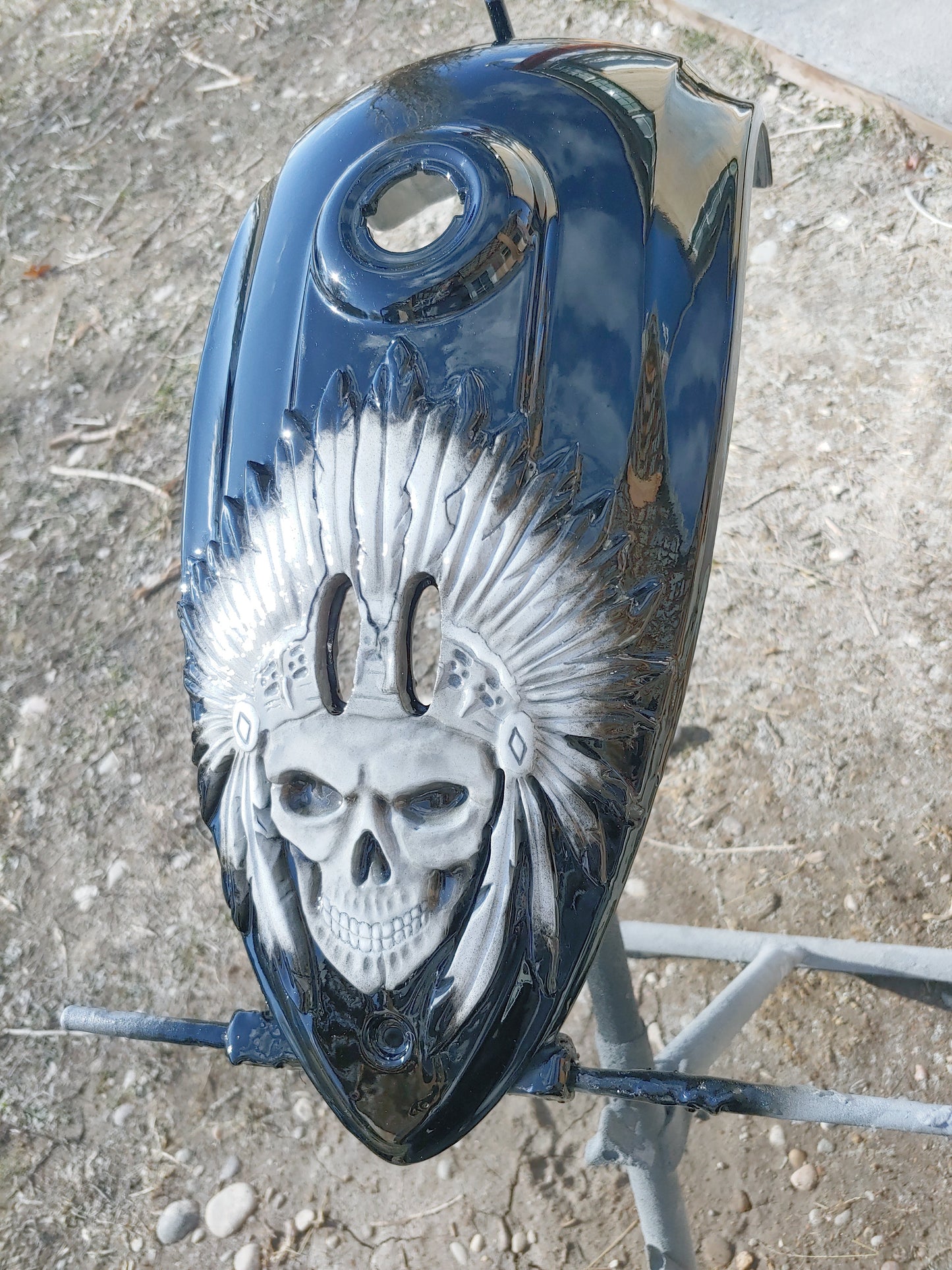 Indian 3D skull warbonnet theme console