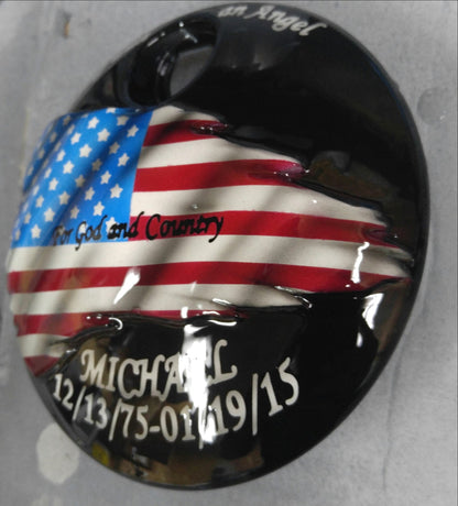 Harley fuel door American flag with memorial