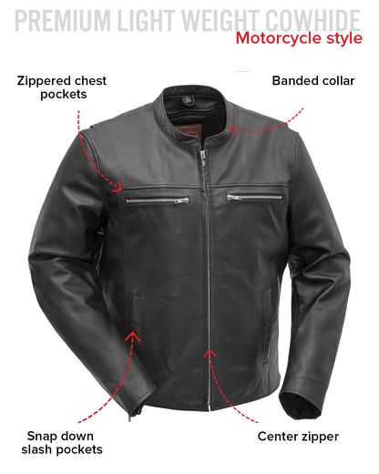 Rocky Men's Motorcycle Leather Jacket