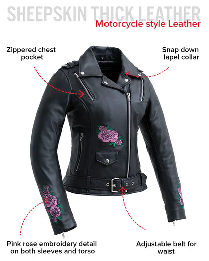Bloom - Women's Motorcycle Leather Jacket