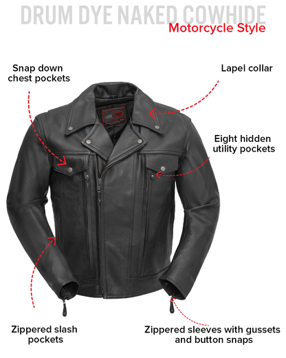 Mastermind Men's Motorcycle Leather Jacket