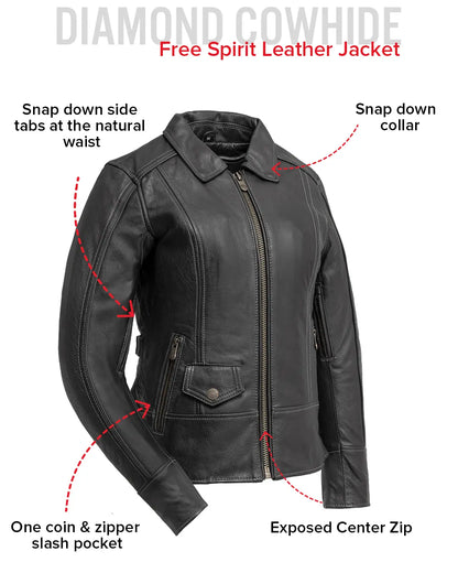 Free Spirit - Women's Motorcycle Leather Jacket