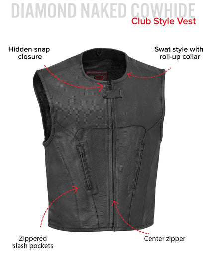 Raceway - Men's Motorcycle Perforated Leather Vest