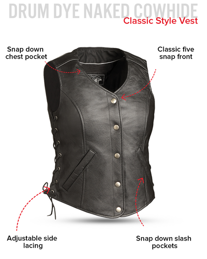 Honey Badger Women's Motorcycle Leather Vest