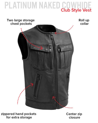 Unbeatable Men's Motorcycle Leather Vest