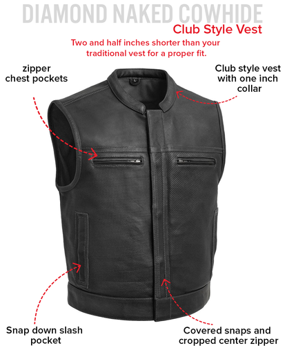 Lowrider Perforated Men's Leather Vest