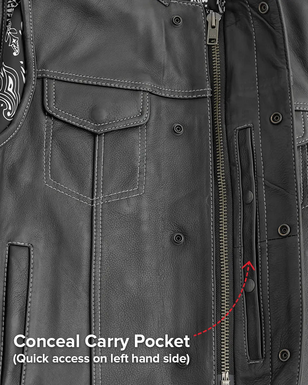 Bandit Men's Leather Motorcycle Vest