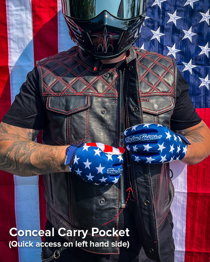 Downside Men's Motorcycle Leather Vest