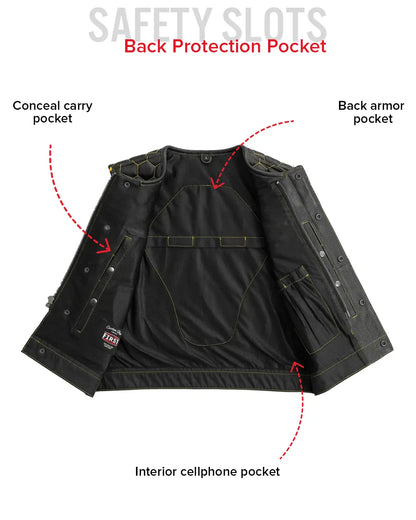 Lowside Hornet Perforated Men's Club Style Leather Vest