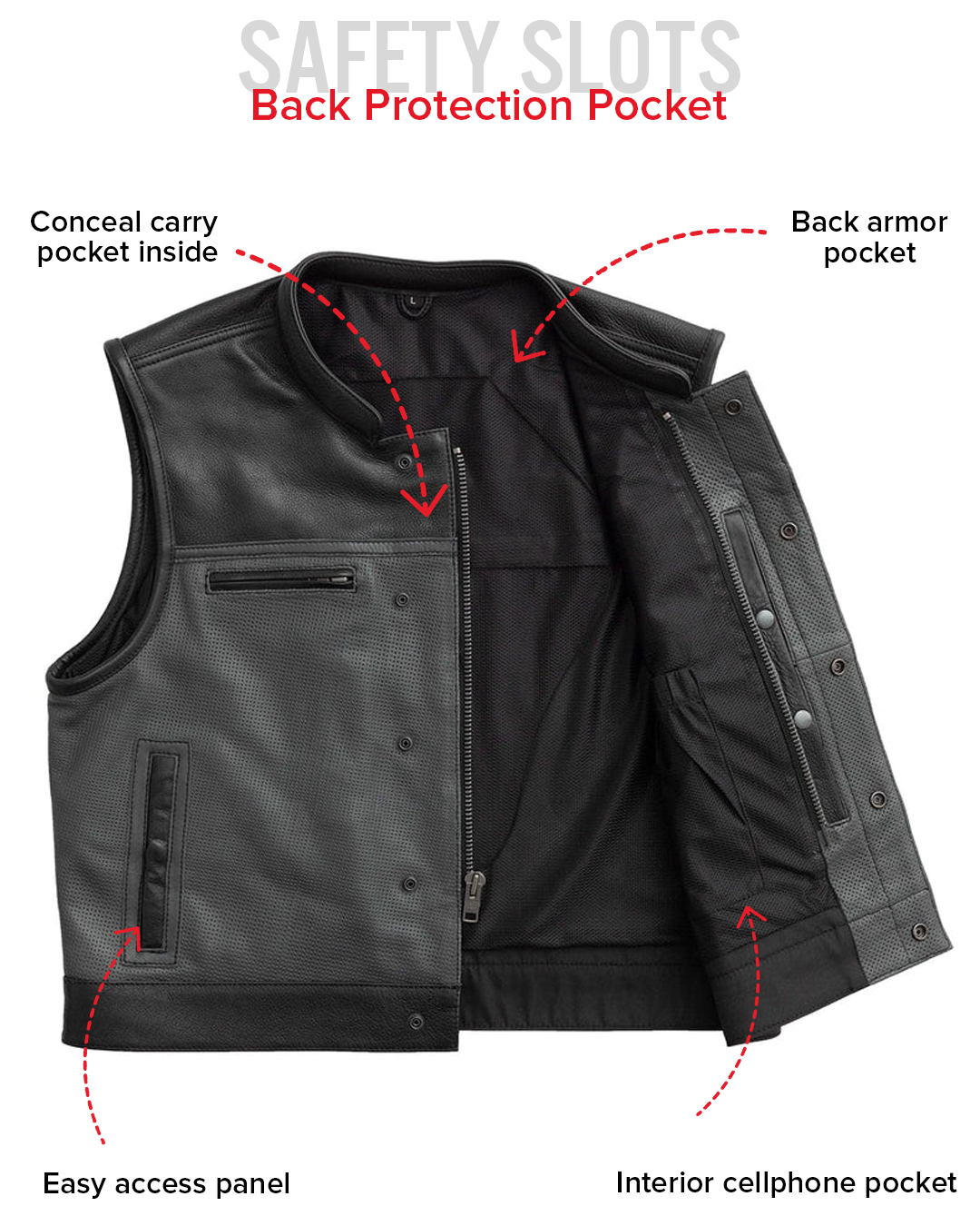 Two Tone Lowrider Perforated Men's Leather Vest