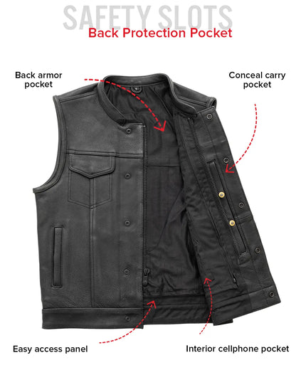 Hotshot Men's Motorcycle Leather Vest