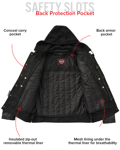 Nightstrike Men’s Motorcycle Leather Jacket