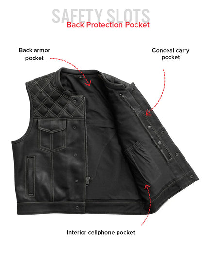 Downside Perforated Men's Motorcycle Leather Vest