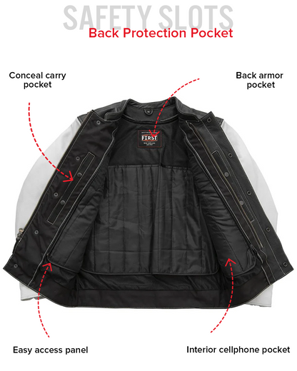 Vincent Men's Cafe Style Leather Jacket