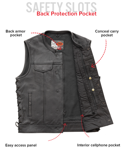Sniper Men's Motorcycle Leather Vest