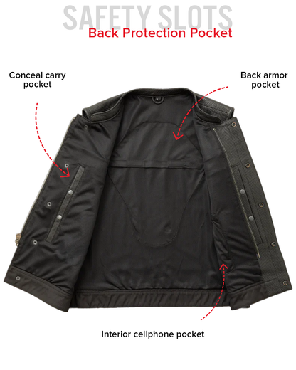 Lowside Men's Perforated Motorcycle Leather Vest